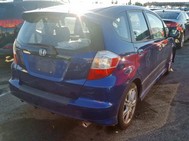 JHMGE8H54BC020749 - 2011 HONDA FIT SPORT BLUE photo 4