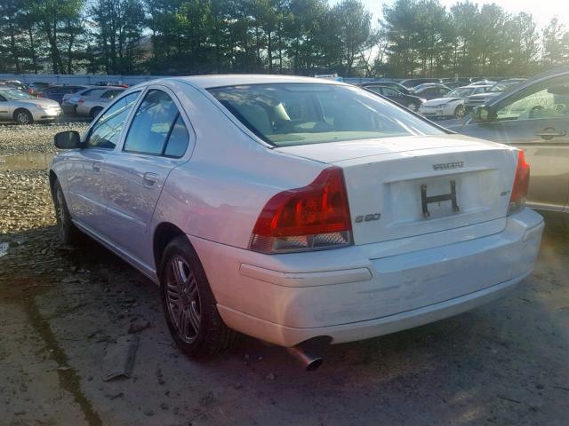 YV1RS592582682998 - 2008 VOLVO S60 2.5T WHITE photo 3