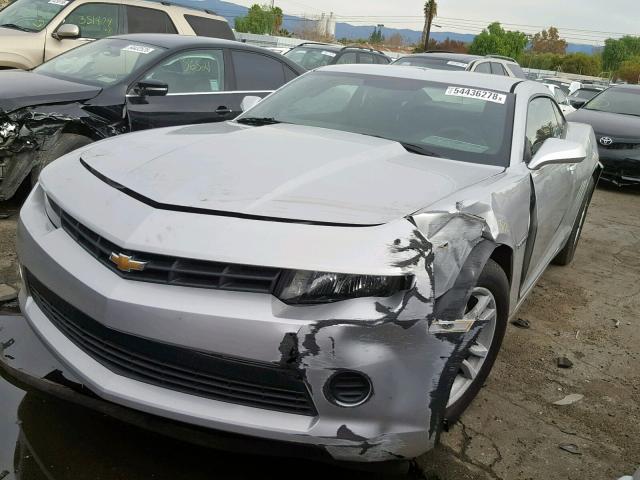 2G1FB1E39F9262037 - 2015 CHEVROLET CAMARO LS SILVER photo 2