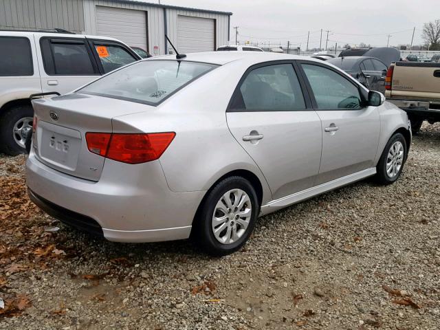 KNAFU4A21A5195629 - 2010 KIA FORTE EX SILVER photo 4