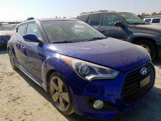 KMHTC6AE2DU158903 - 2013 HYUNDAI VELOSTER T BLUE photo 1