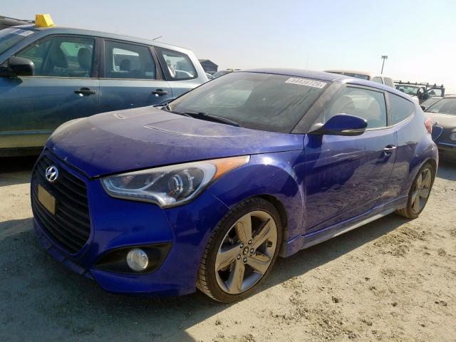 KMHTC6AE2DU158903 - 2013 HYUNDAI VELOSTER T BLUE photo 2