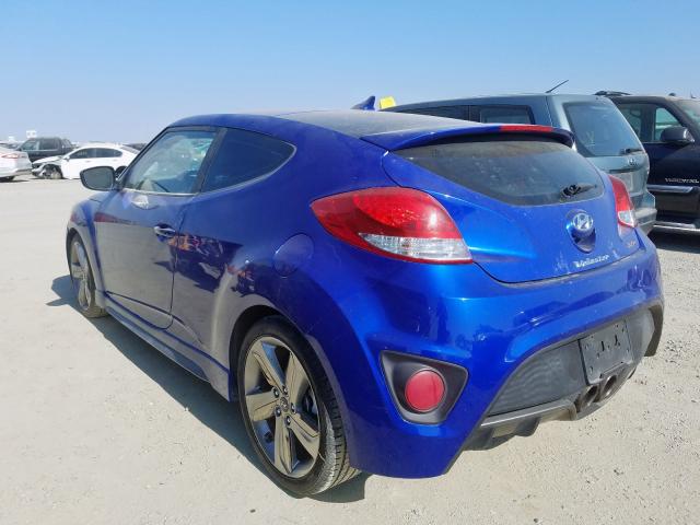 KMHTC6AE2DU158903 - 2013 HYUNDAI VELOSTER T BLUE photo 3