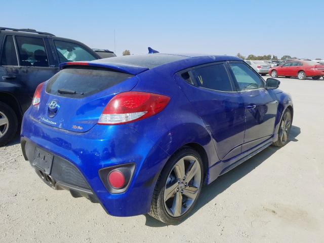 KMHTC6AE2DU158903 - 2013 HYUNDAI VELOSTER T BLUE photo 4