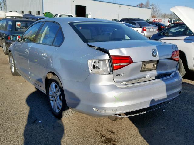 3VW2K7AJ5FM203262 - 2015 VOLKSWAGEN JETTA BASE 银色 照片 3