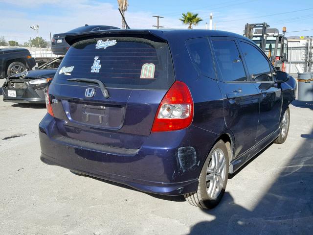 JHMGD38608S033480 - 2008 HONDA FIT BLUE photo 4