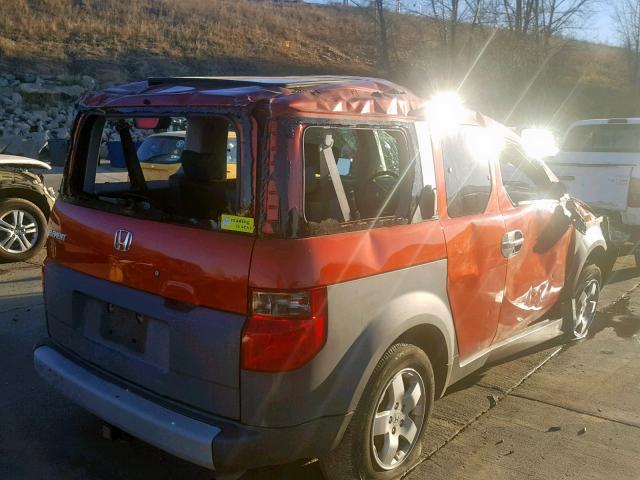 5J6YH286X4L015362 - 2004 HONDA ELEMENT EX ORANGE photo 4