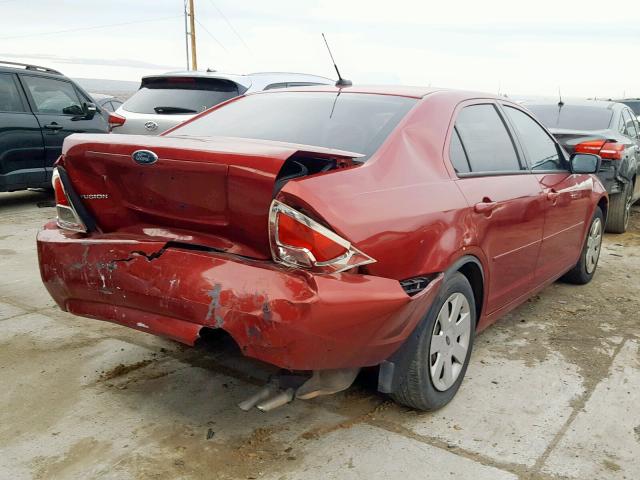 3FAHP06Z39R111228 - 2009 FORD FUSION S RED photo 4