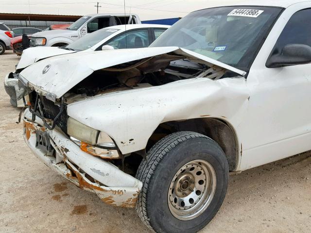 1B7GL22X3XS109904 - 1999 DODGE DAKOTA WHITE photo 10