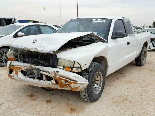 1B7GL22X3XS109904 - 1999 DODGE DAKOTA WHITE photo 2