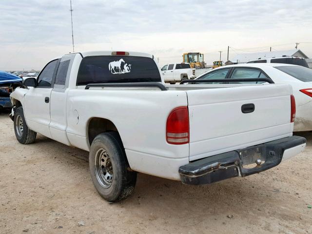 1B7GL22X3XS109904 - 1999 DODGE DAKOTA WHITE photo 3