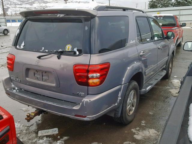 5TDZT38A71S049370 - 2001 TOYOTA SEQUOIA LI GRAY photo 4