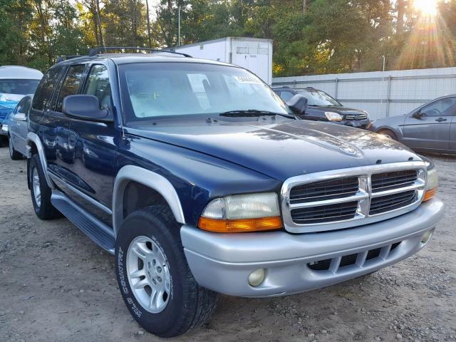 1B4HS58ZX2F108670 - 2002 DODGE DURANGO SL BLUE photo 1