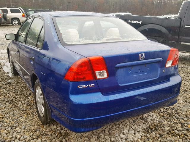 2HGES16325H571730 - 2005 HONDA CIVIC DX V BLUE photo 3