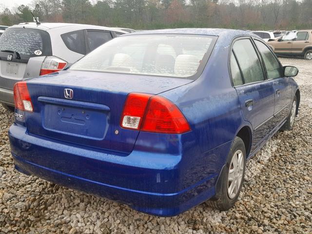 2HGES16325H571730 - 2005 HONDA CIVIC DX V BLUE photo 4