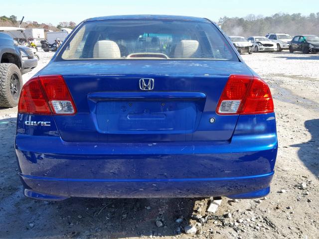 2HGES16325H571730 - 2005 HONDA CIVIC DX V BLUE photo 9