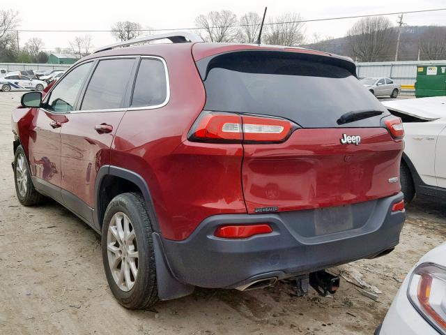 1C4PJLCS1HW508206 - 2017 JEEP CHEROKEE L RED photo 3