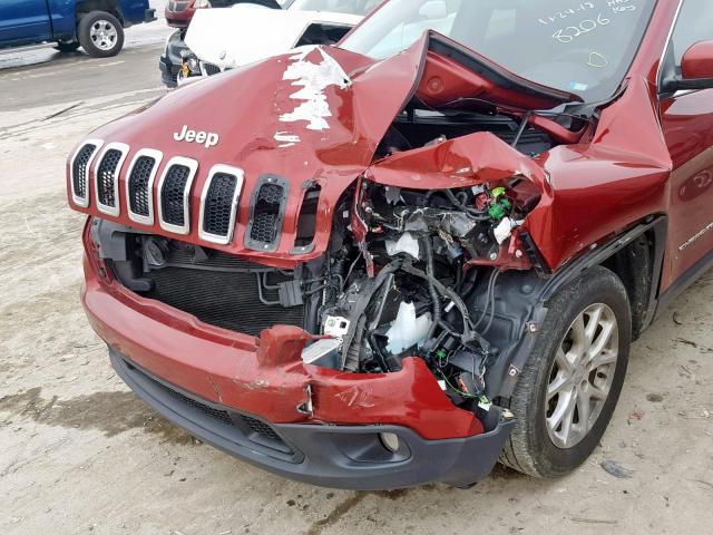 1C4PJLCS1HW508206 - 2017 JEEP CHEROKEE L RED photo 9