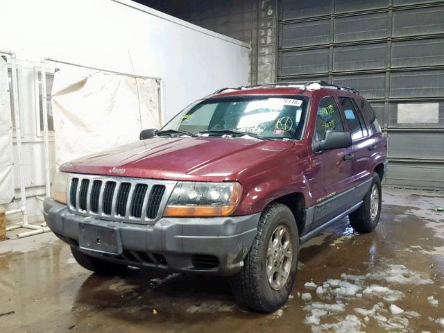 1J4GX48S61C647200 - 2001 JEEP GRAND CHER MAROON photo 2