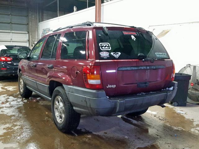 1J4GX48S61C647200 - 2001 JEEP GRAND CHER MAROON photo 3