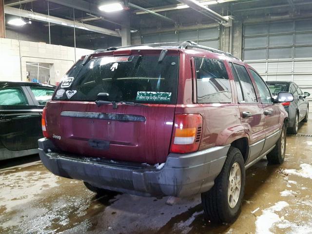 1J4GX48S61C647200 - 2001 JEEP GRAND CHER MAROON photo 4