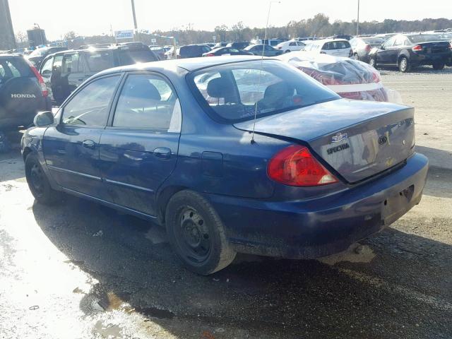 KNAFB121435255903 - 2003 KIA SPECTRA BA BLUE photo 3