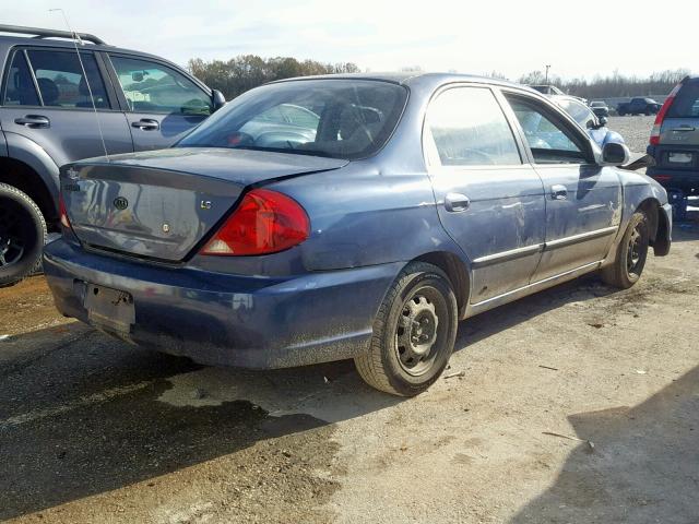 KNAFB121435255903 - 2003 KIA SPECTRA BA BLUE photo 4