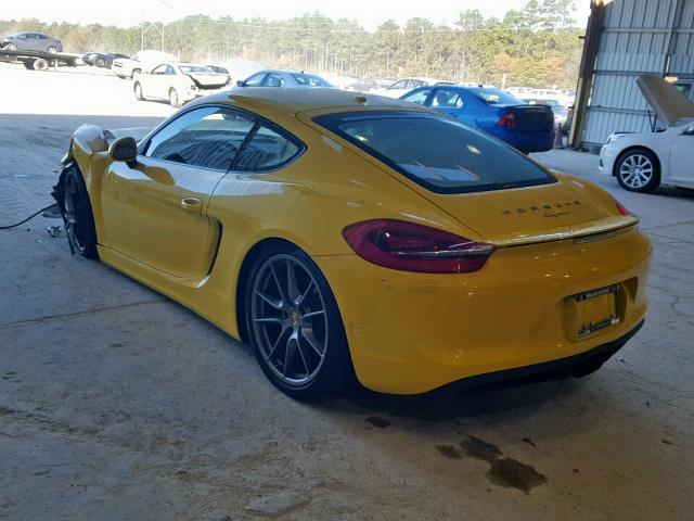 WP0AA2A87GK171876 - 2016 PORSCHE CAYMAN YELLOW photo 3