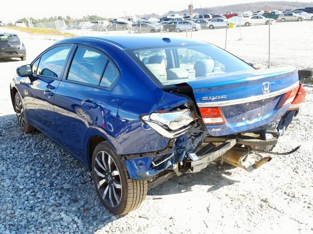 19XFB2F95FE240960 - 2015 HONDA CIVIC EXL BLUE photo 3