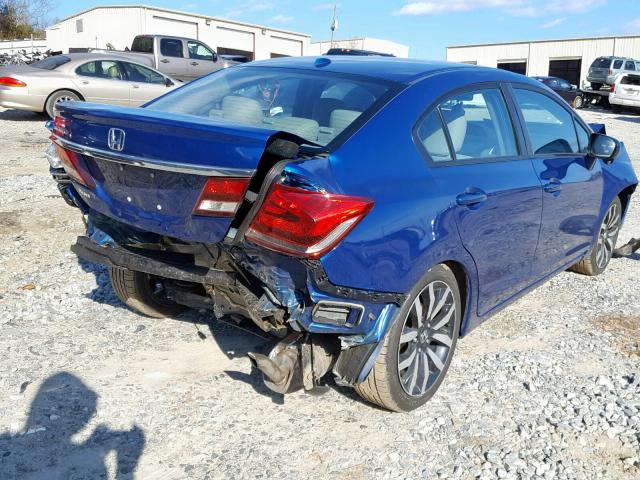 19XFB2F95FE240960 - 2015 HONDA CIVIC EXL BLUE photo 4