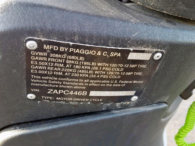 ZAPC446B8C4201643 - 2012 PIAGGIO FLY 50 BLUE photo 10