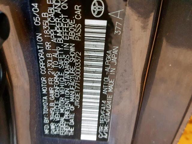 JTKDE177150003372 - 2005 TOYOTA SCION TC 石墨色 照片 10