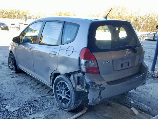 JHMGD38487S026709 - 2007 HONDA FIT SILVER photo 3