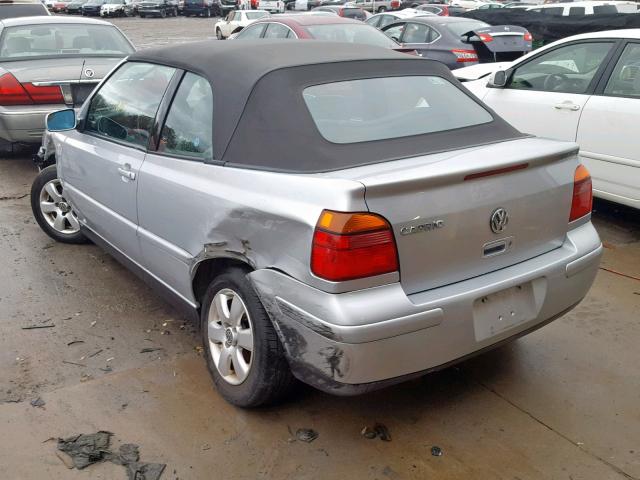 3VWDC21V82M809709 - 2002 VOLKSWAGEN CABRIO GLX SILVER photo 3