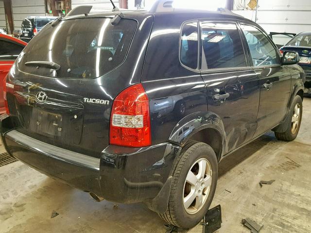 KM8JM12B05U080120 - 2005 HYUNDAI TUCSON GL BLACK photo 4