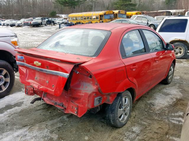 KL1TD56627B083463 - 2007 CHEVROLET AVEO BASE Qırmızı foto 4