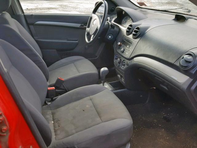 KL1TD56627B083463 - 2007 CHEVROLET AVEO BASE Qırmızı foto 5