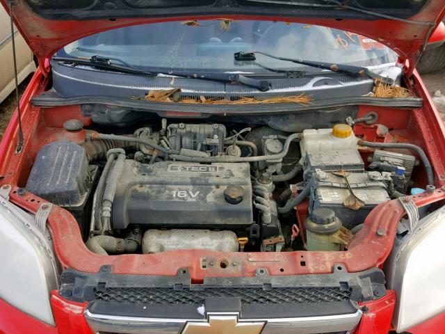 KL1TD56627B083463 - 2007 CHEVROLET AVEO BASE Qırmızı foto 7