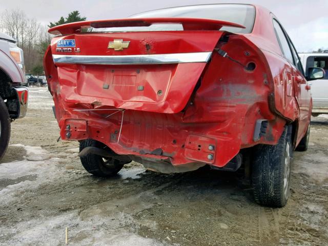 KL1TD56627B083463 - 2007 CHEVROLET AVEO BASE Qırmızı foto 9