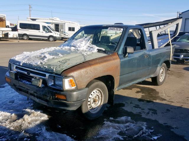 4TARN81A2RZ280880 - 1994 TOYOTA PICKUP 1/2 GREEN photo 2