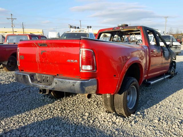 3C63RRKL9FG633493 - 2015 RAM 3500 LONGH RED photo 4