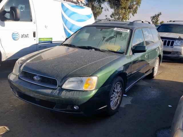 4S3BH635437303189 - 2003 SUBARU LEGACY L GREEN photo 2