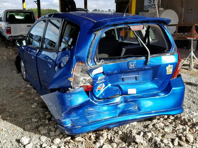 JHMGD37697S027676 - 2007 HONDA FIT S 蓝色 照片 3