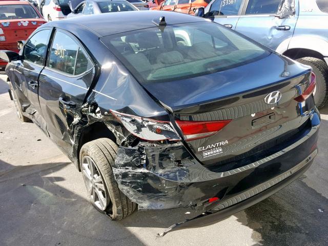 KMHD84LF1JU614725 - 2018 HYUNDAI ELANTRA SE BLACK photo 3