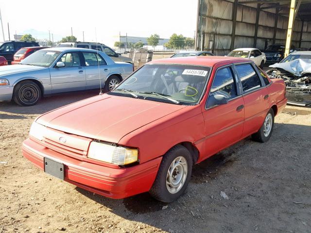 2FAPP36X1NB199216 - 1992 FORD TEMPO GL RED photo 2