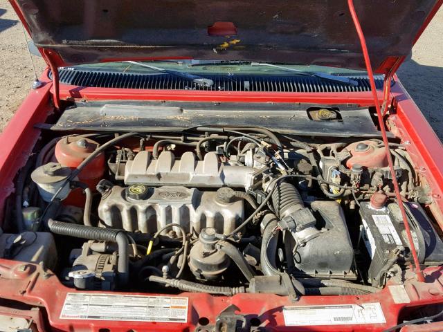 2FAPP36X1NB199216 - 1992 FORD TEMPO GL RED photo 7