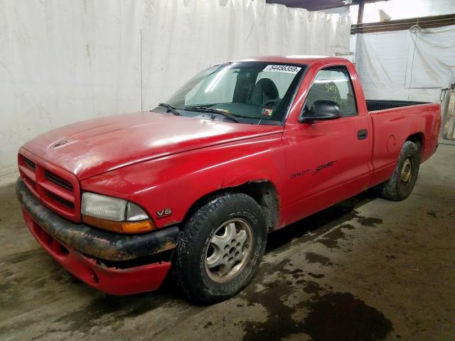 1B7FL26X9XS322135 - 1999 DODGE DAKOTA RED photo 2