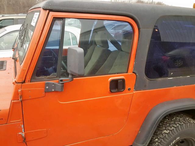 2J4FY29S3MJ107910 - 1991 JEEP WRANGLER / ORANGE photo 10