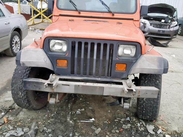 2J4FY29S3MJ107910 - 1991 JEEP WRANGLER / ORANGE photo 9