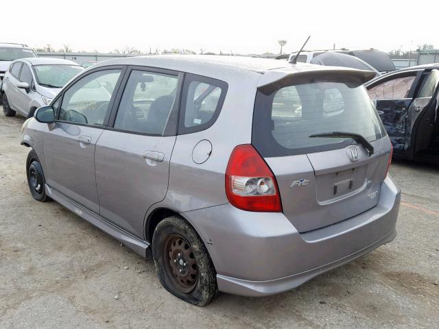 JHMGD38638S027303 - 2008 HONDA FIT SPORT GRAY photo 3